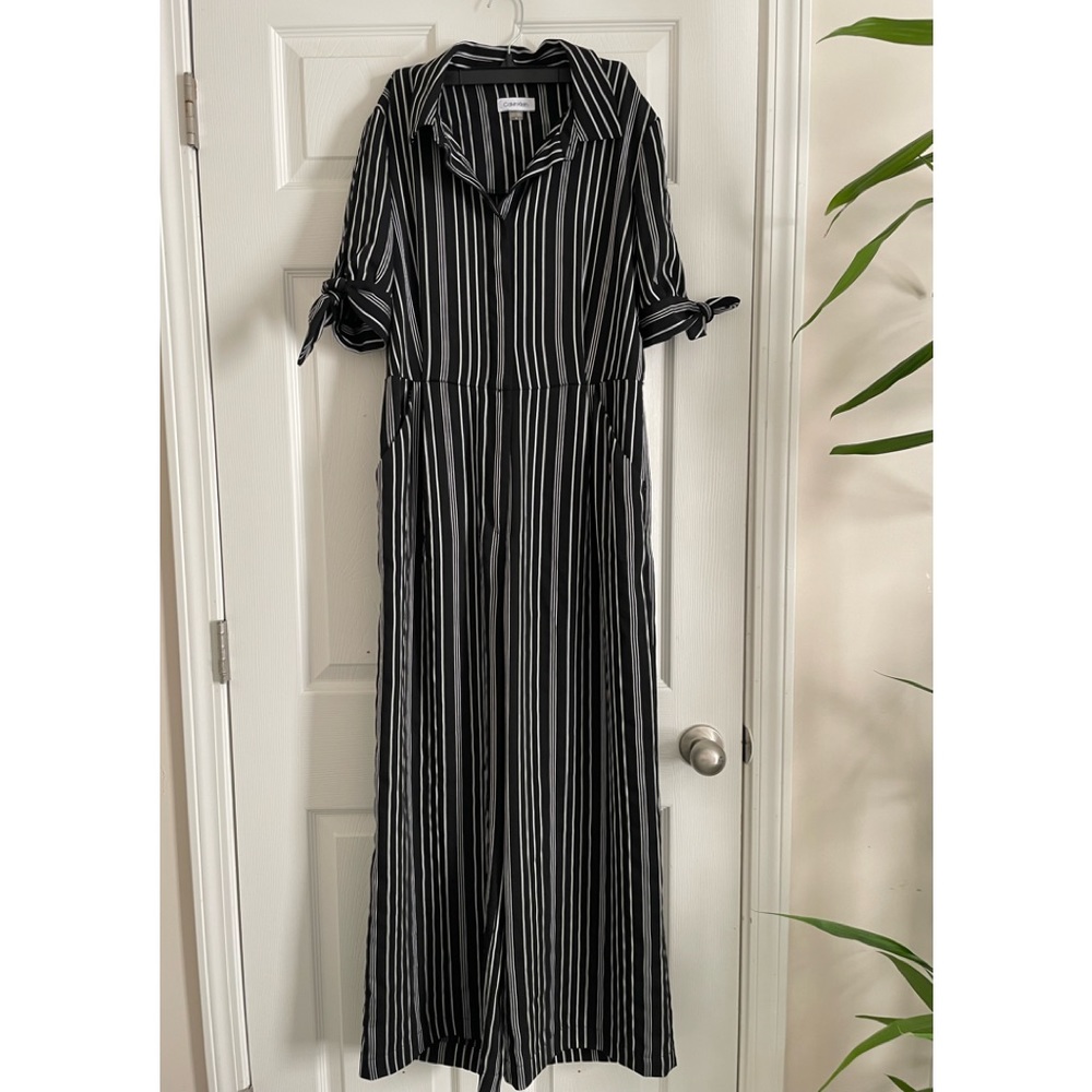Calvin Klein Striped wide leg jumpsuit